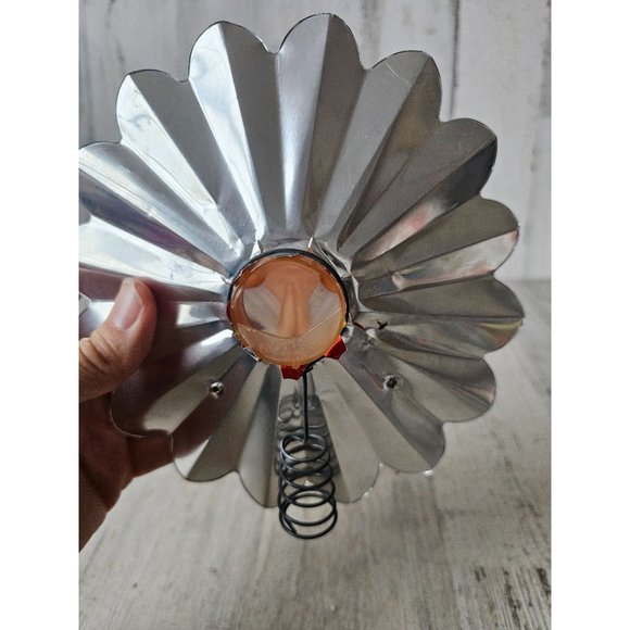 Vintage aluminum angel cherub red tree topper metal mini blow mold Xmas tree - Picture 10 of 11